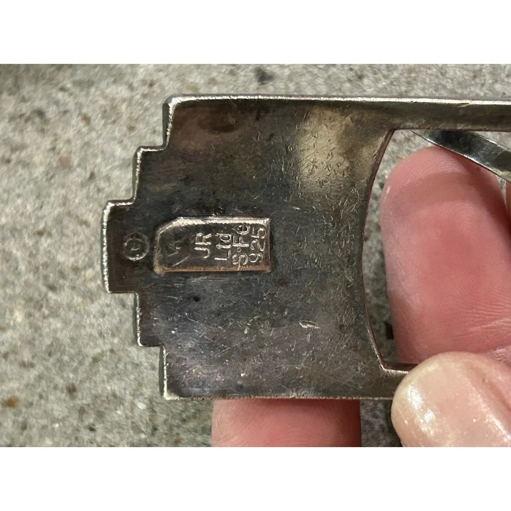 James Reid LTD Alligator Belt With 925‎ Sterling Belt Buckle Sz 44 Lot